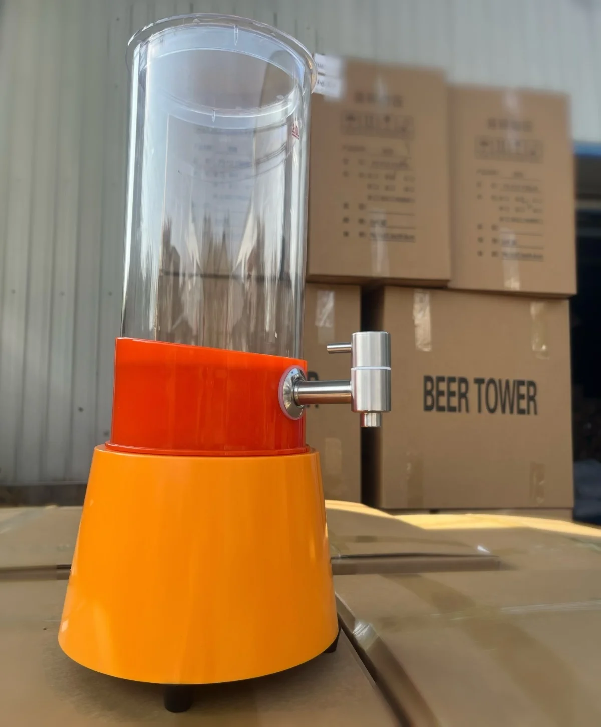 Clear plastic beverage machine with LED light mode color 3L beer tower Drink Dispensers Beverage  Beer Drink Tower with ice tube