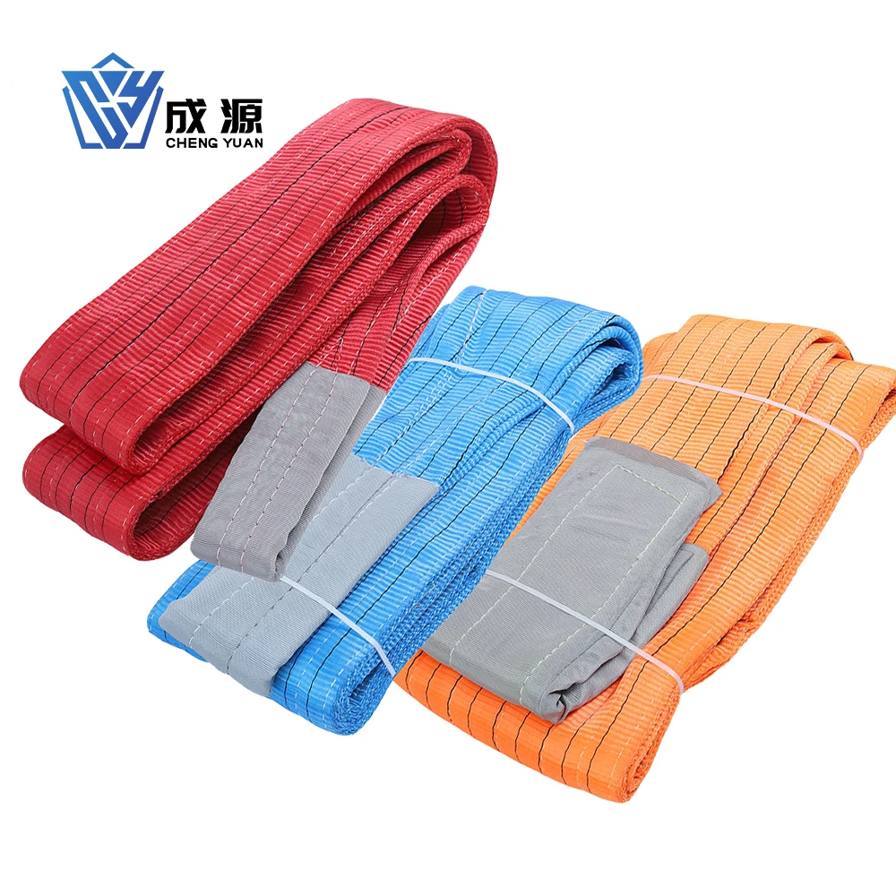 Hot sell lifting polyester flat webbing belt webbing sling 3 Tons Polyester Webbing Belt Sling