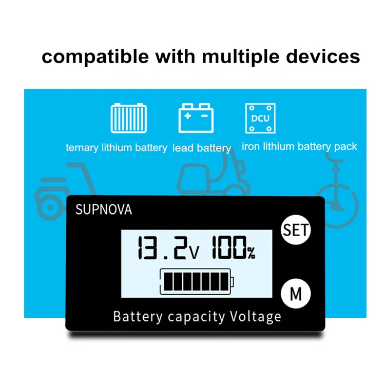 DC 8 - 100 в свинцово-кислотный литиевый индикатор напряжения индикатор емкости многофункциональное остаточное количество электрического вольтметра