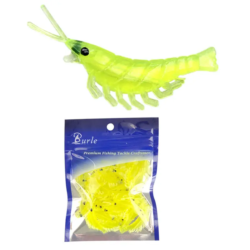 Silicone Luminous 5 Shrimp Rigs Soft Sabiki Fishing Lures