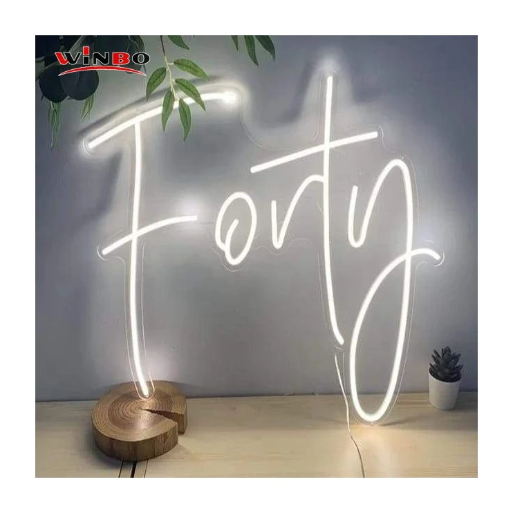 Winbo Wholesale Custom neon  business logo sign for shops  Free Design forty neon signs