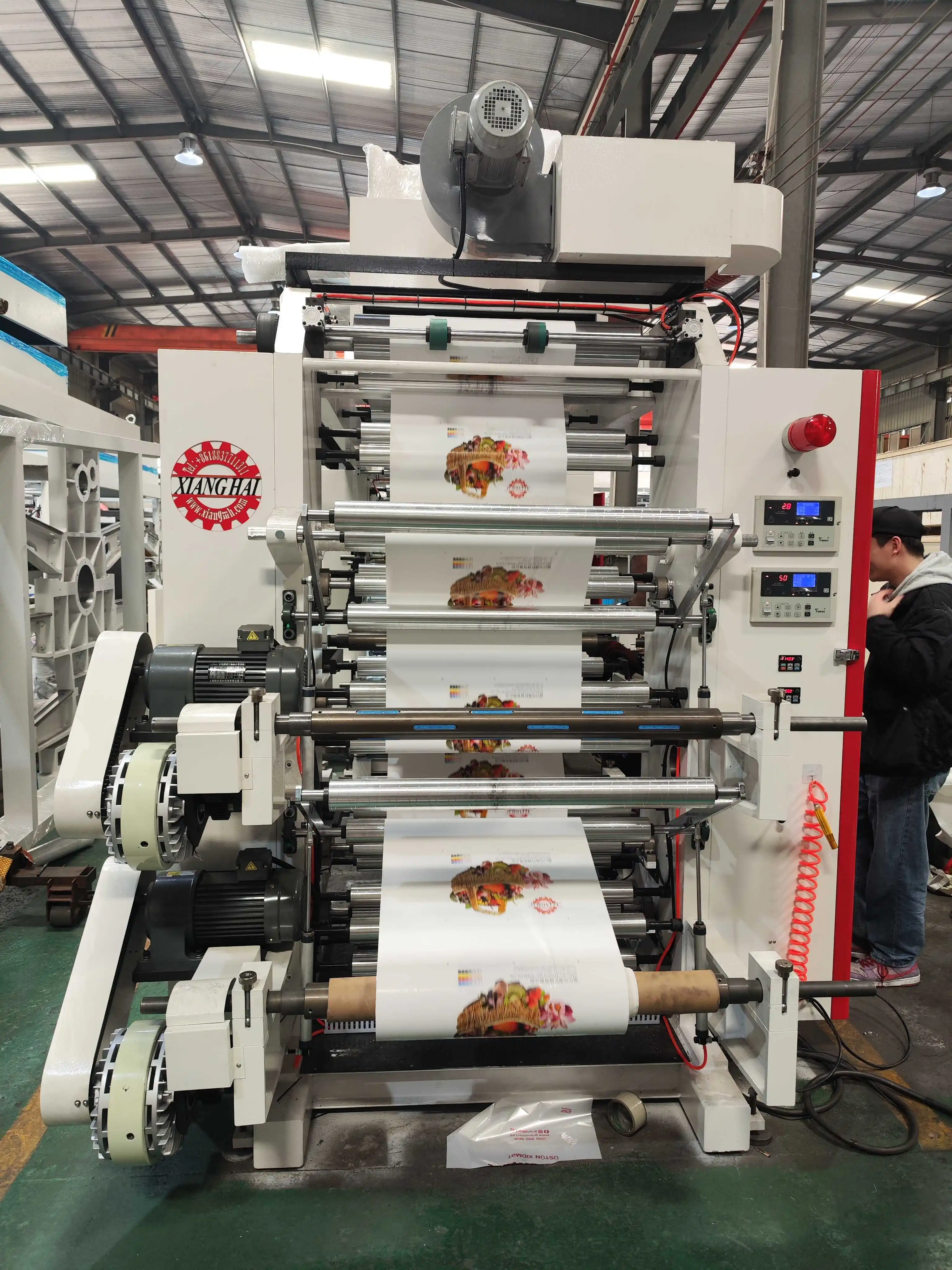 High speed Four colors Belt Design multicolor flexo graphic printing machine