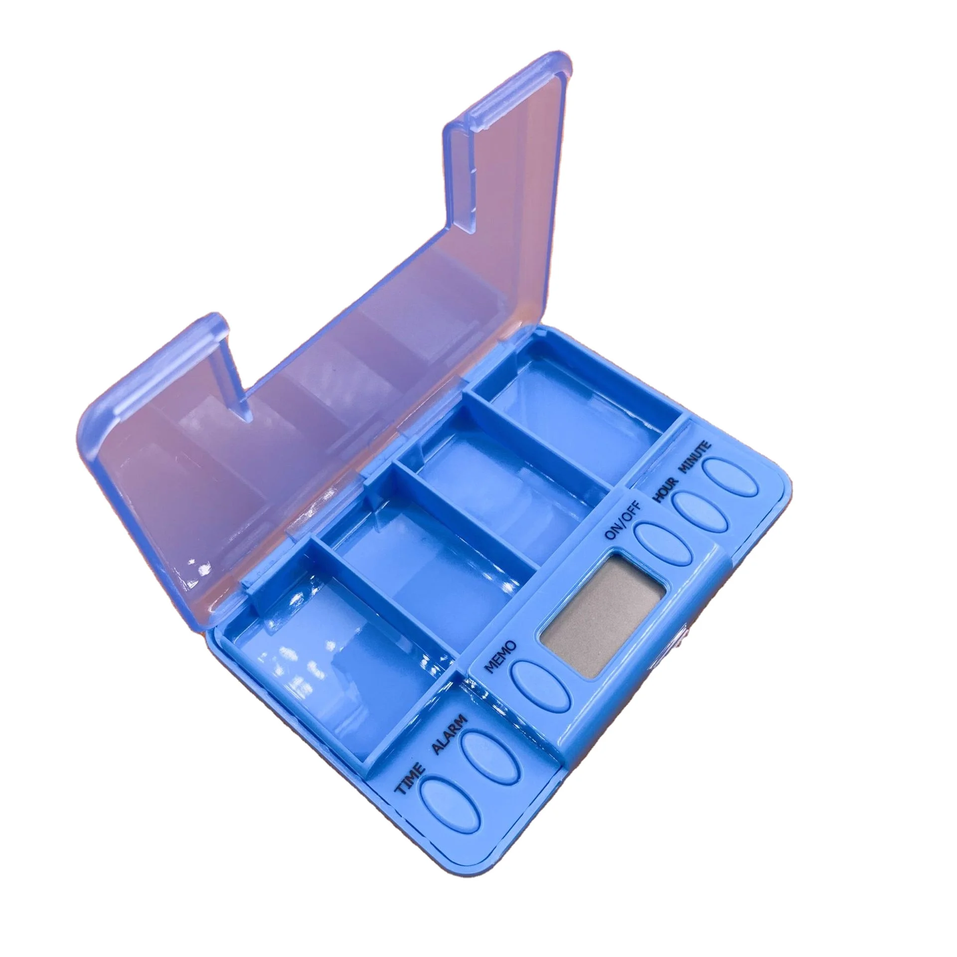 Rainbow Plastic Digital Pill Box with Timer PP Pill Storage Cases for Efficient Pill Management