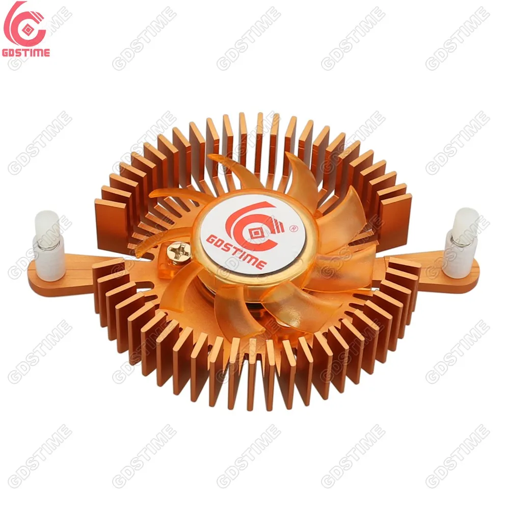 Computer DC 12V 5V 2Pin 80mm VGA Round Aluminum Heatsink Cooler Fan 64*14