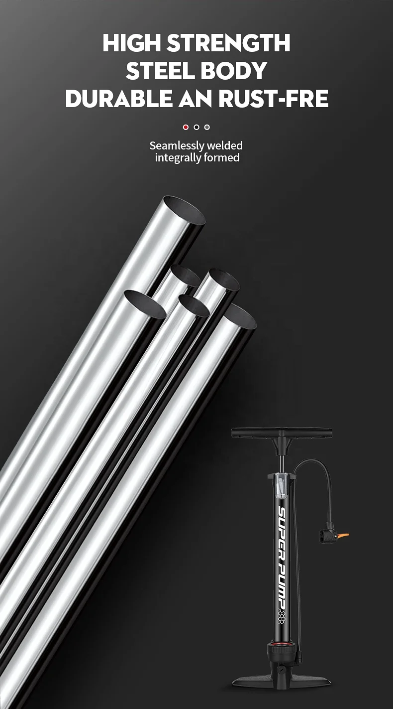 160PSI Hot Sale Cycling Air Bike Floor Pump Hand Tire Bicycle Pump With Pressure Gauge