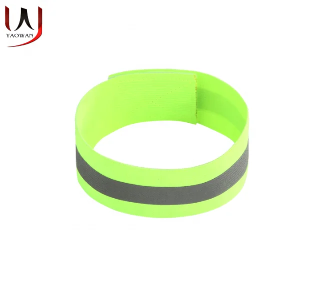 factory wholesale high visibility elastic safety reflective running cycle safely armband wrist band for runners walkers cyclists