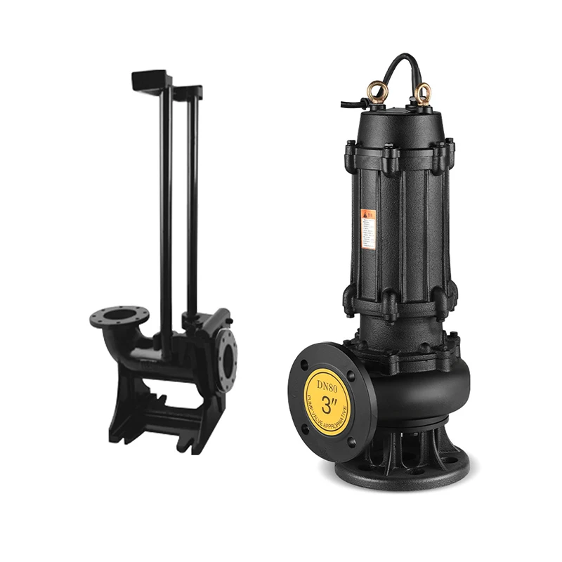 WQ Series 50WQ10-10-0.75 Cast Iron Centrifugal Electric Non-Clog Water Dewatering Pumps Submersible Sewage Pump