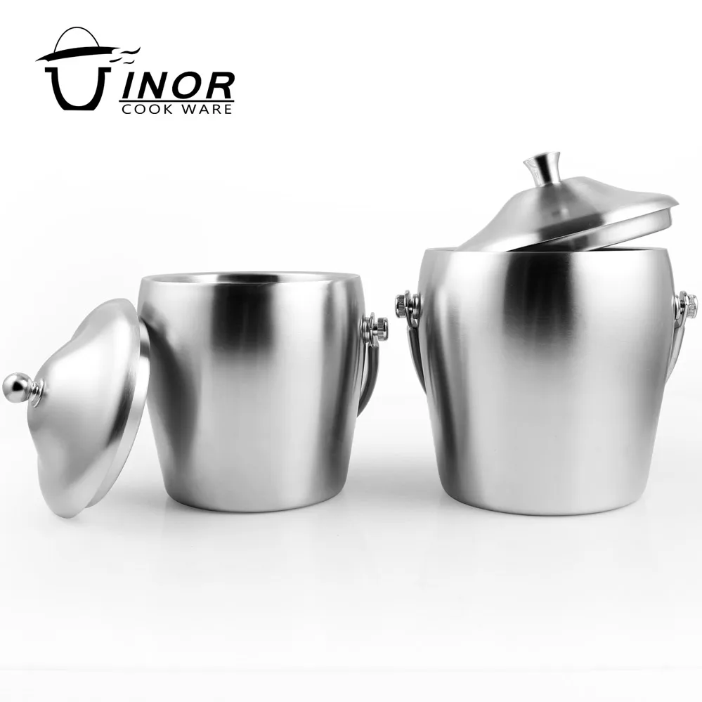 small silver round standing barrel cola ice bucket from china