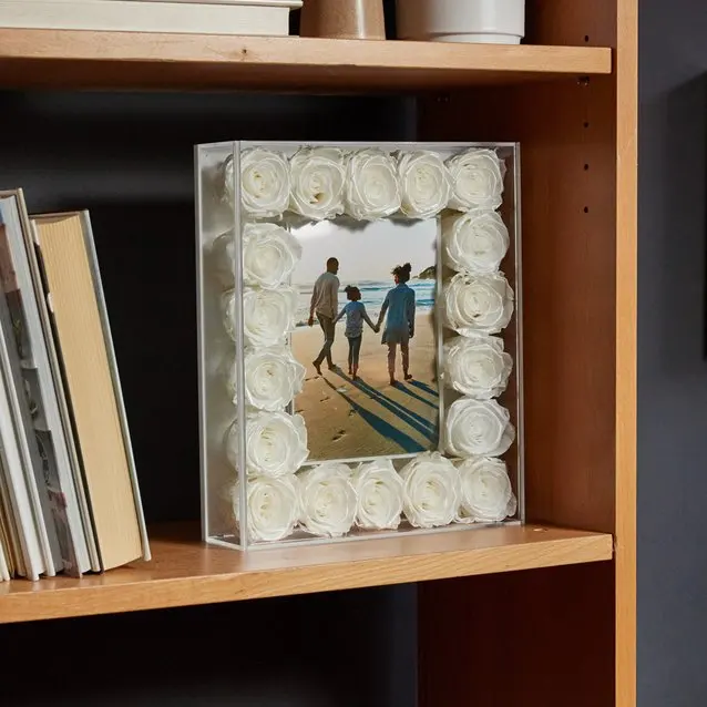 Wholesale Stabilized Long-life Rose Eternal Real Natural Infinity Forever Preserved Flower Roses with Photo Frames For Mom