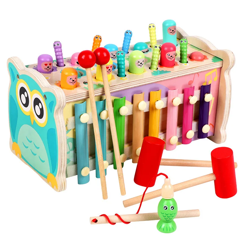 Multi-functional early education owl whack-a-mole tapping and tapping action training concentration toy