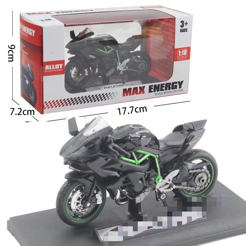 2024 Wholesale New 1/18 Scale Diecast Simulated Alloy Steering And Shock Absorbing Motorcycle Model Ornaments Toys