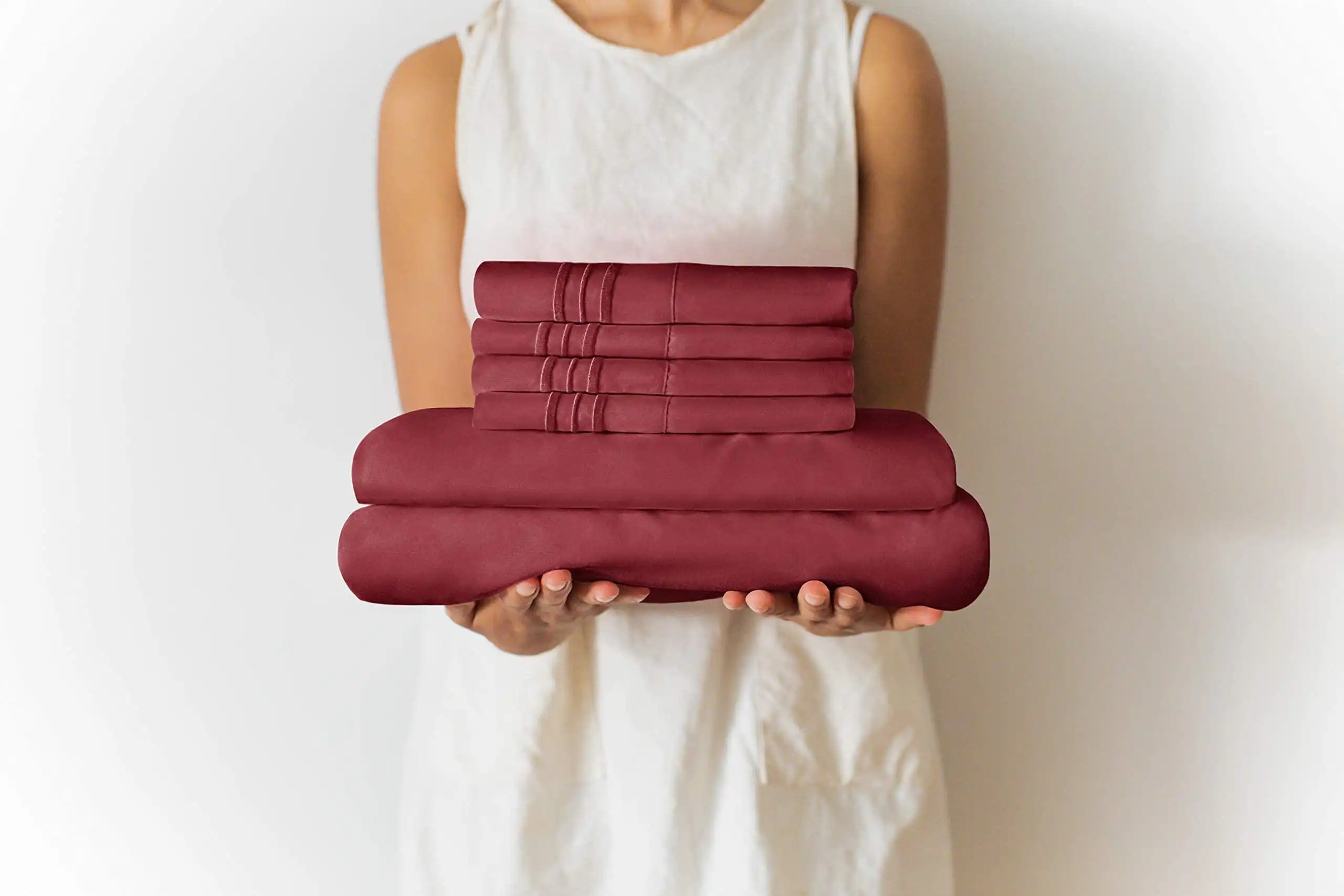 Anyu High Quality 6 Pcs Bed Sheets Set Microfiber Soft Like Egyptian Cotton 1800 Series 6 Piece Bedding Set Hotel Luxury