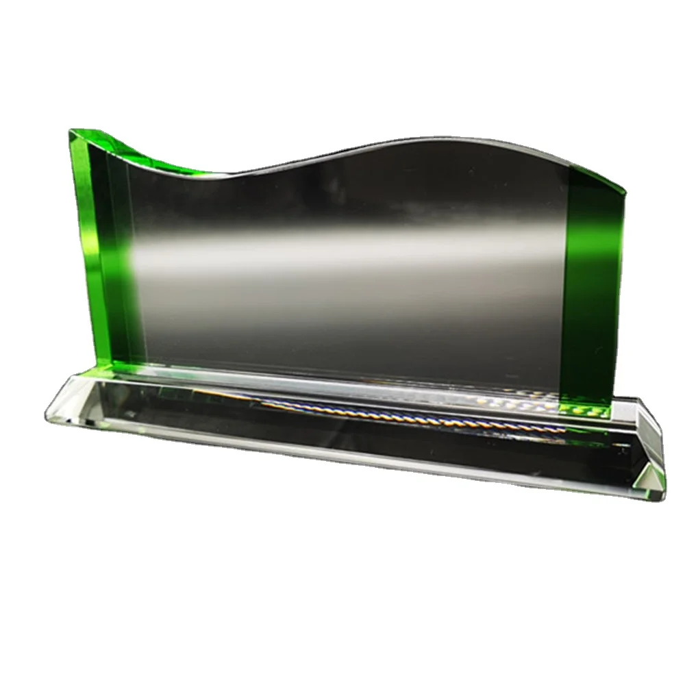 Customize Popular 3d Laser Jade Glass Award Shields For Office Awards Gift