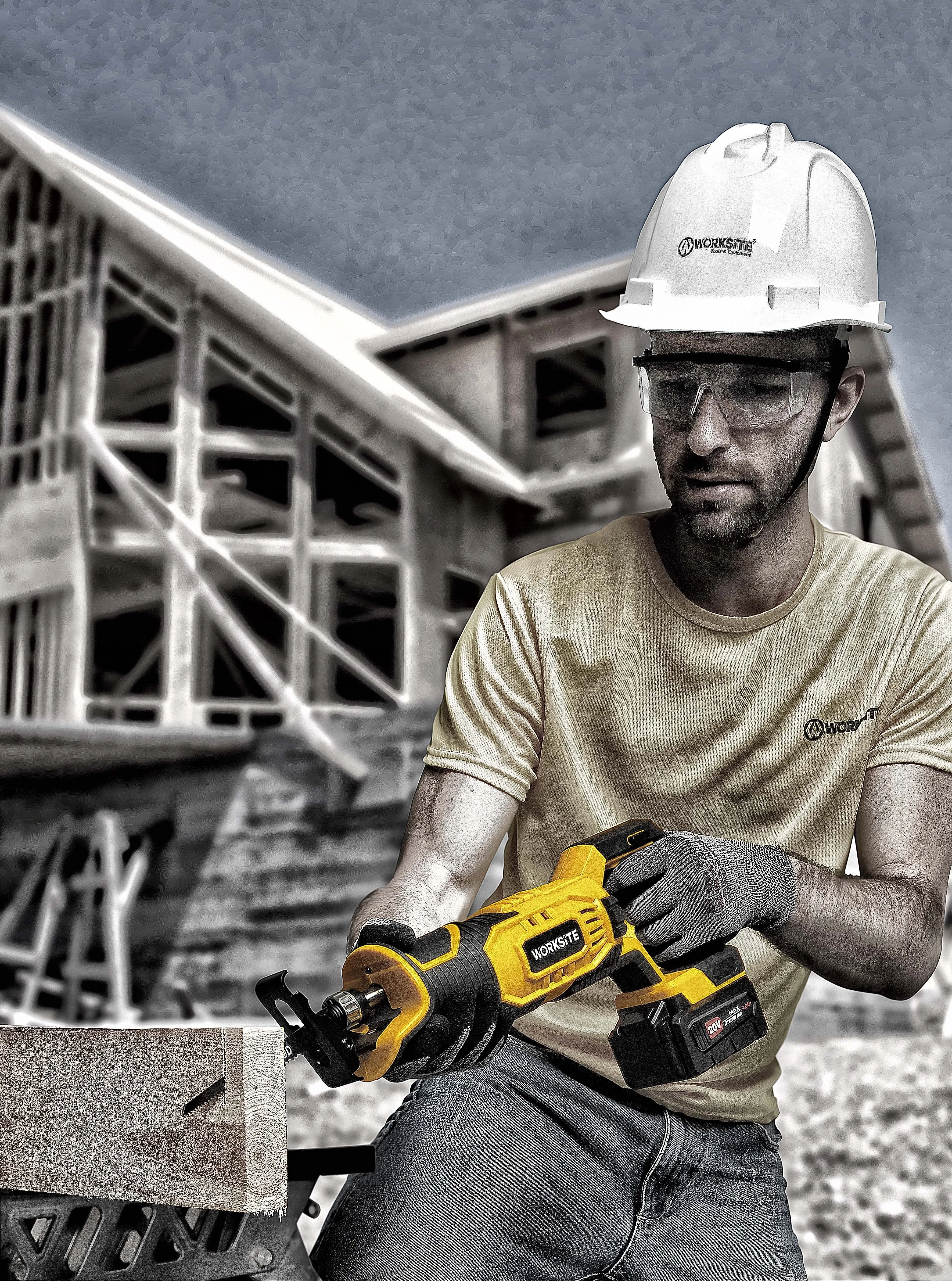 
WORKSITE Reciprocating Saw Battery Power Wood Saw Machine 20V Cordless Reciprocating Saw Tools CRS334 