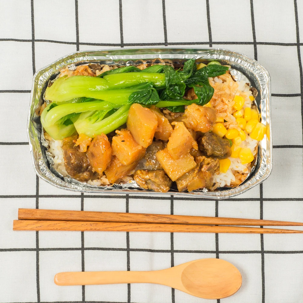 Cheap Silver Aluminium Foil Container 880ml Fast Food Storage Container Aluminum Foil Tray