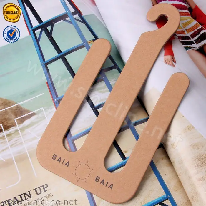 Sinicline logo customize recyclable small kraft paper beach sandal hook shoes hanger