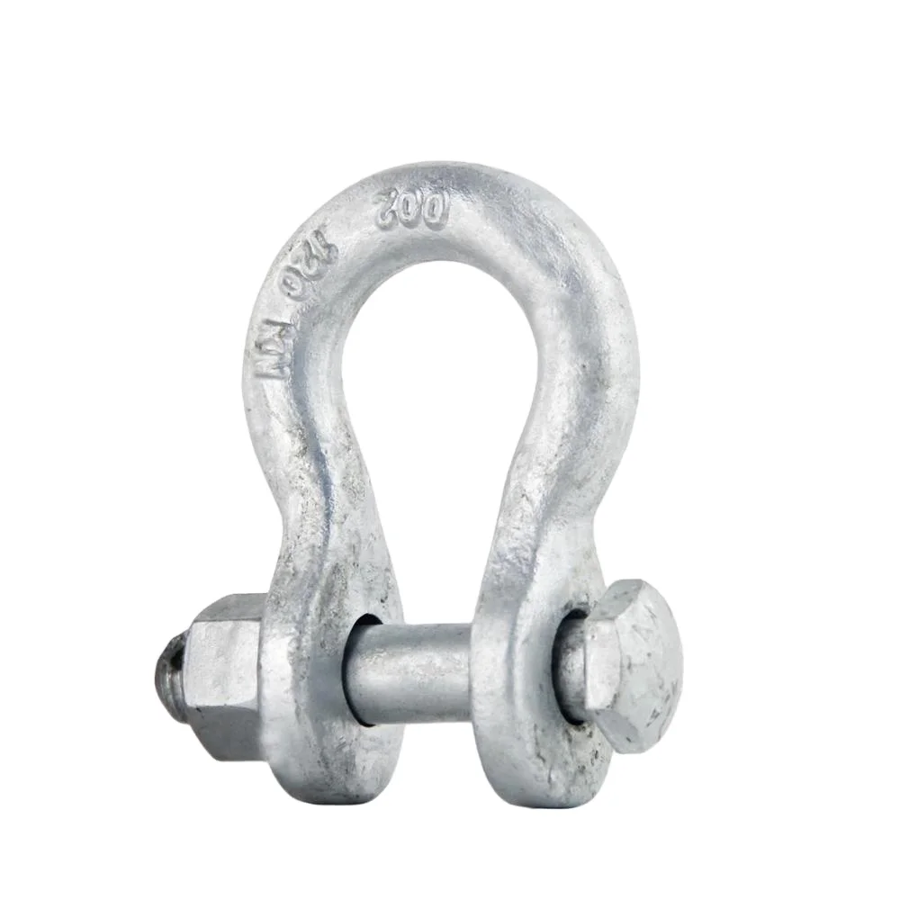 High Quality Tested 17Ton Drop Forged Bow Small Roller Flat Towing Hitch Swivel Shackle