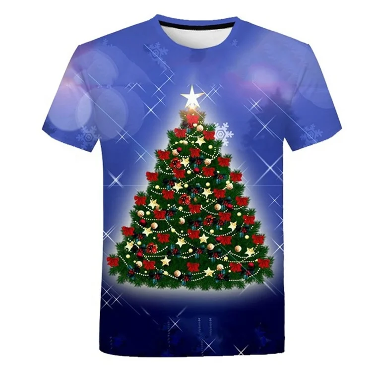 2019 New Christmas Tree O Neck Tshirt 3D Printed Christmas Tree kids T-shirt