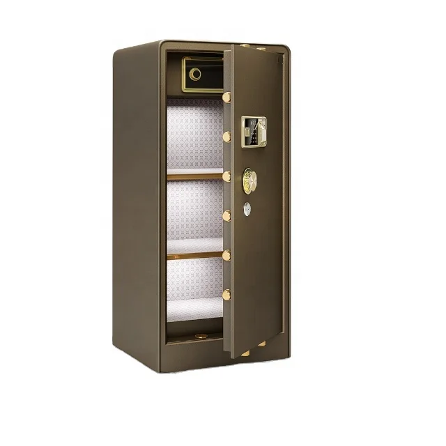 Hot sale 1.2 meter semi-electric fireproof safe cabinet  brown safe cabinet with  number code lock