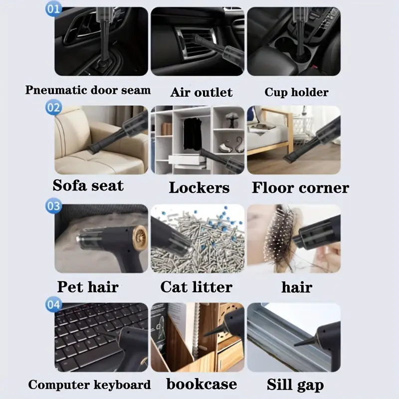 Handheld Vacuum Cordless Powerful Suction 120W Mini Portable Vacuum Cleaner Rechargeable And Lightweight Handheld Vacuum Cleaner