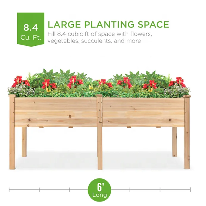 Garden Bed Design Wooden Planter Bed Flower Raised Bed