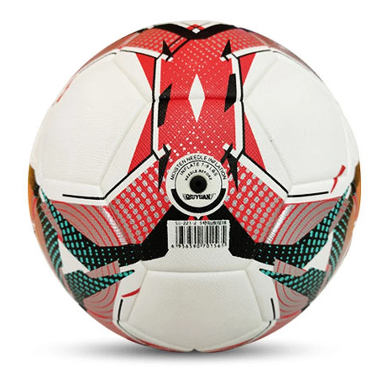 Qiuyuan PU thermal bonded match soccer football ball size 5 custom logo OEM acceptable real game match soccer ball football ball