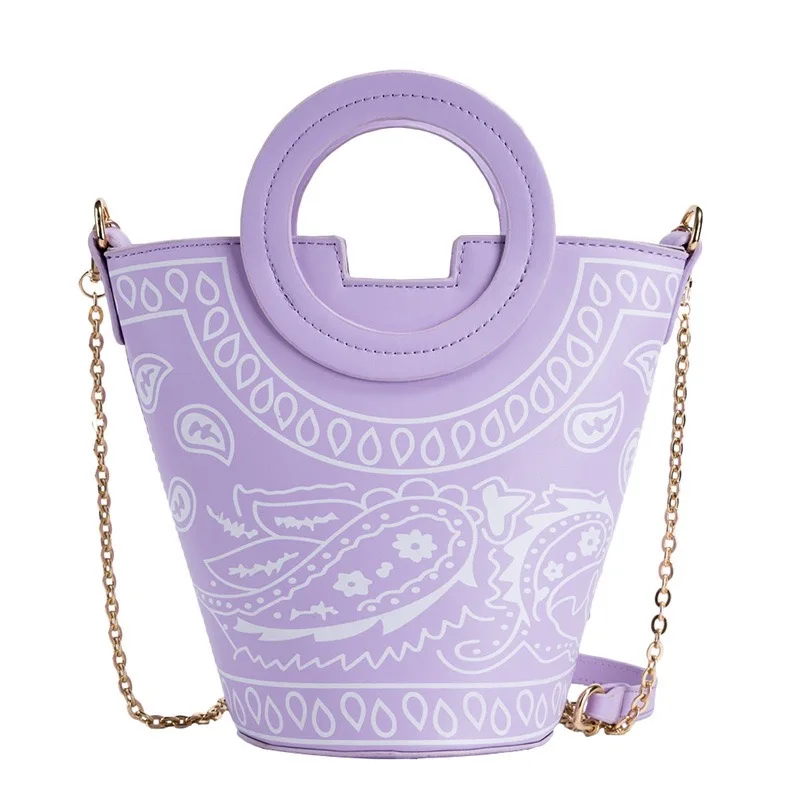  High Quality PU Leather Crossbody Bandana Bag Luxury Handbags for Girl Bucket Women Ladies Designer