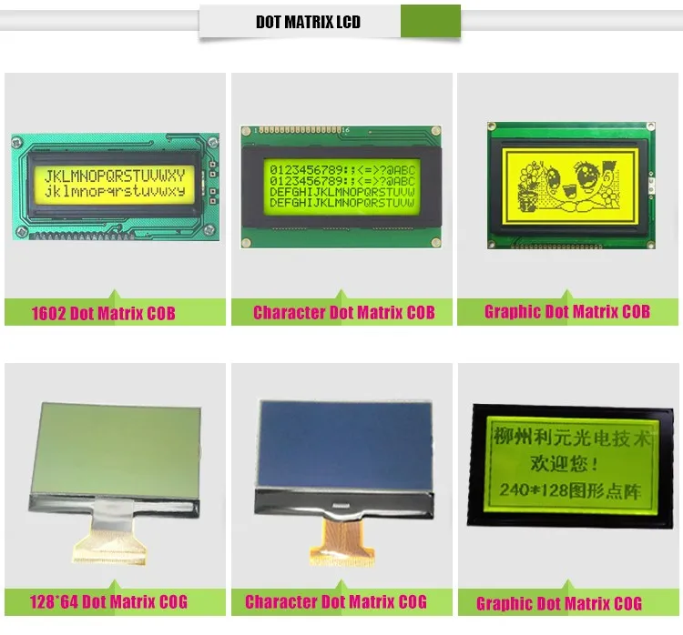Monochrome segment lcd display custom small lcd display panel manufacturers