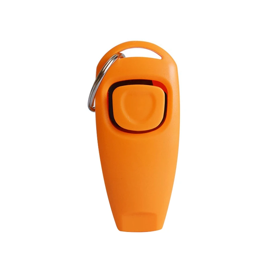 Лидер продаж, 2 в 1, тренировочный свисток для собак Clicker, карточка для ответа, тренировочная вспомогательная направляющая для собак с кольцом для ключей, товары для собак