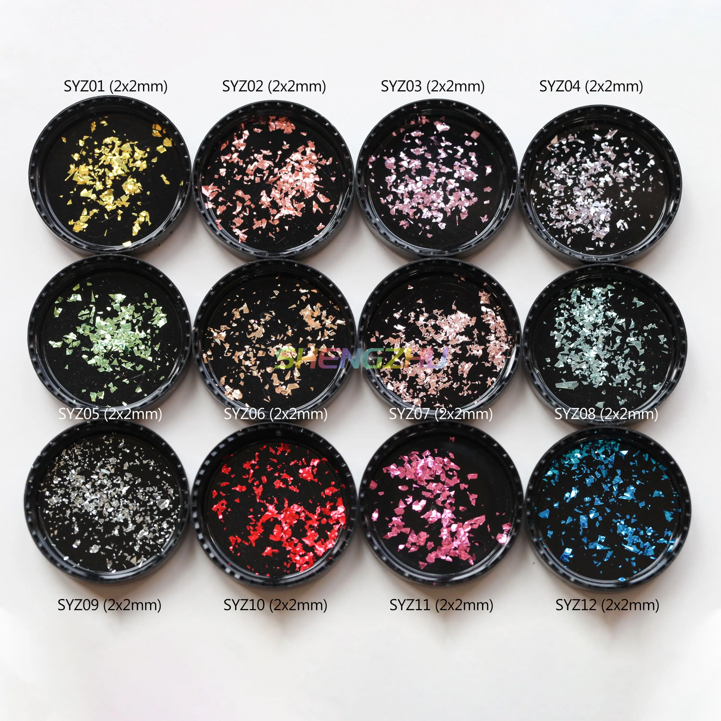 Sheng Zhu, лидер продаж, специальные формы для ногтей, для домашних животных, блестящие, Необычные хлопья, серия SYZ для эпоксидной смолы nailart