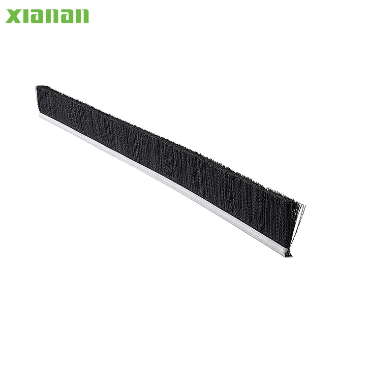 XA190091L silver block the insects  door sweep brush with aluminum base noise resistant door brush stripping