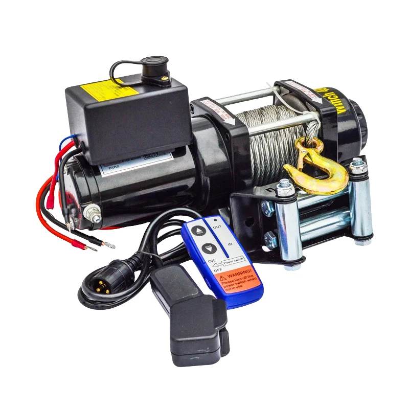 12V 24V 4WD off road 4x4 car electric winch with synthetic rope 12V Mini Electric Winch For Boat
