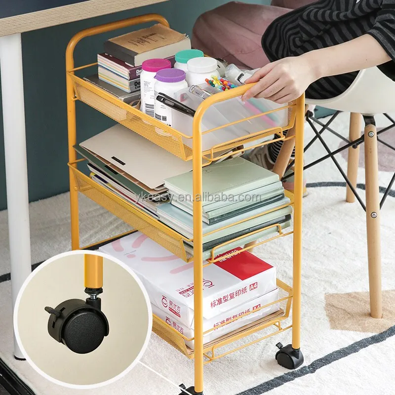 2-4 tier wire sliding slim rolling cart fruit sundries storage organizers cart mobile utility trolley cart with mesh baskets
