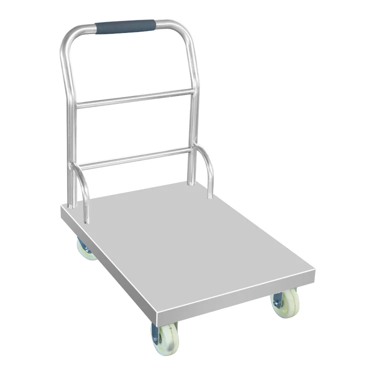 Stainless steel flatbed trolleys hotel restaurant warehouse transport trolleys
