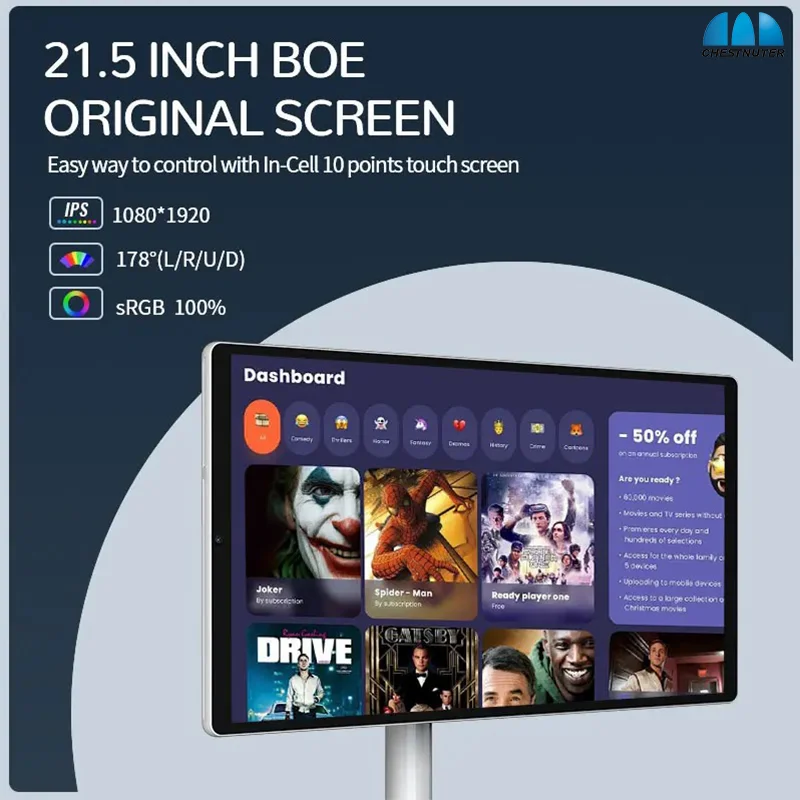 21.5 Inch Smart TV On Stand High Quality Wireless Smart Portable TV Hd Camera Android 12 Televisions Touch Screen Lcd TV