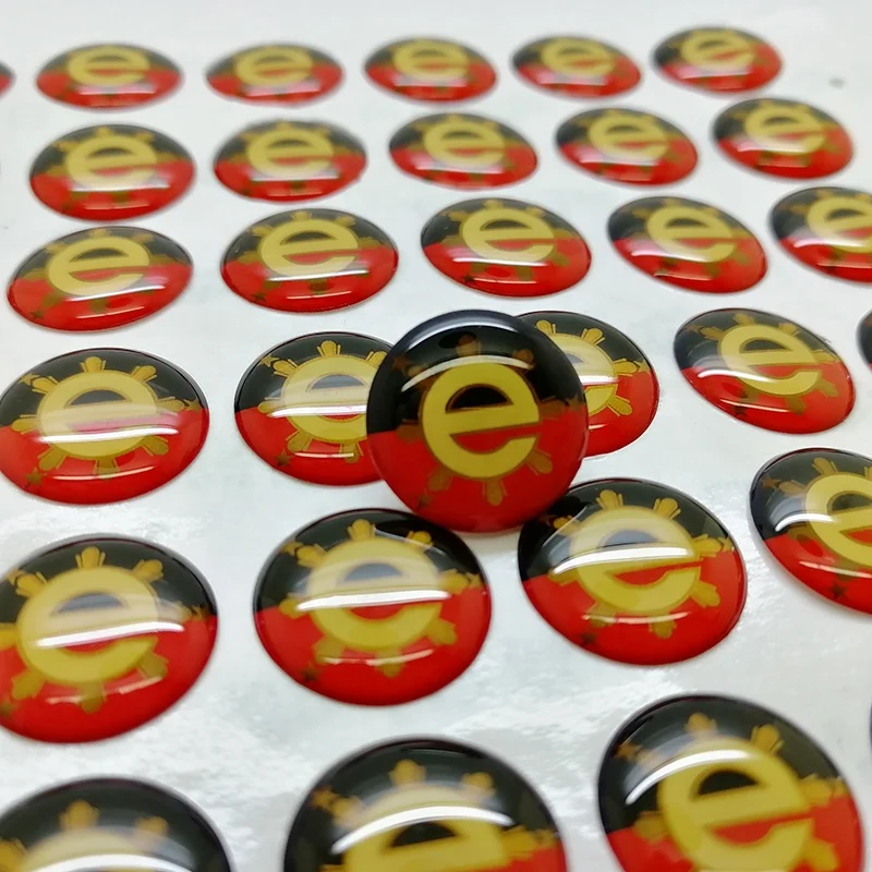 
Decorative custom 3D clear soft or hard domed resin label colorful circle oval rectangle epoxy resin stickers with your own logo 