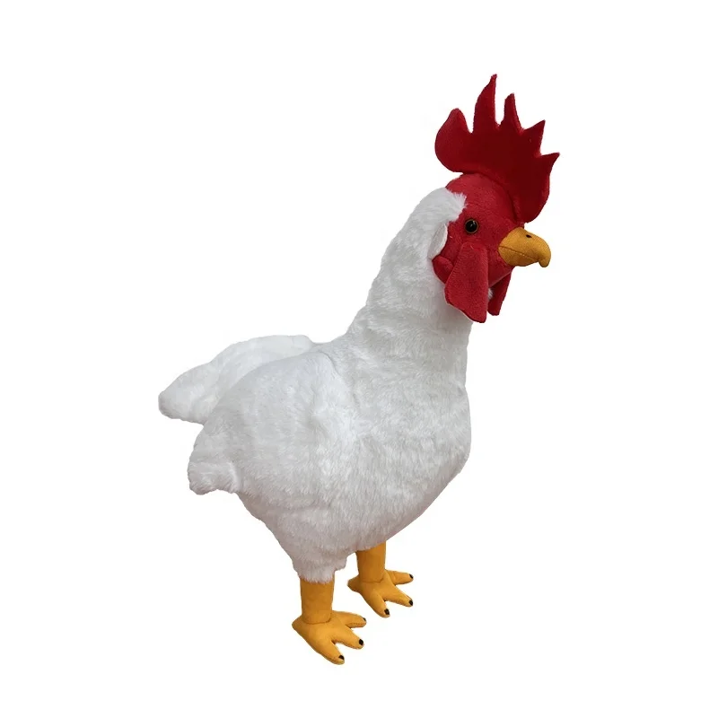Wholesale Furry Realistic White Chicken Plush Toys Stuffed Animal Gifts for Kids