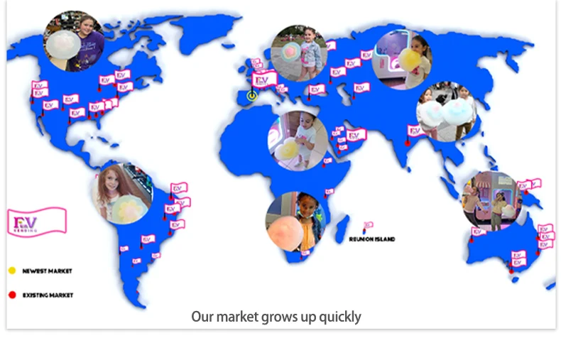 Outdoor led display screen magic automatic food fresh sweet cotton candy vending machines