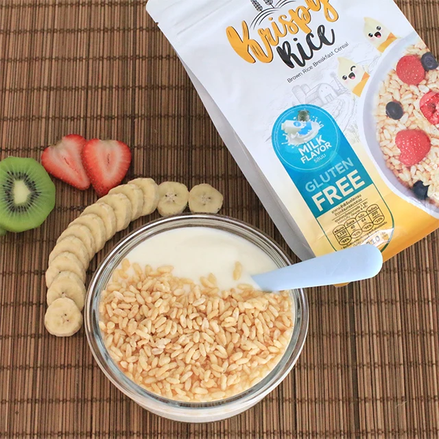 Krispy Rice Food Snacks Breakfast Cereal Wheat Grain Best Selling from Thailand