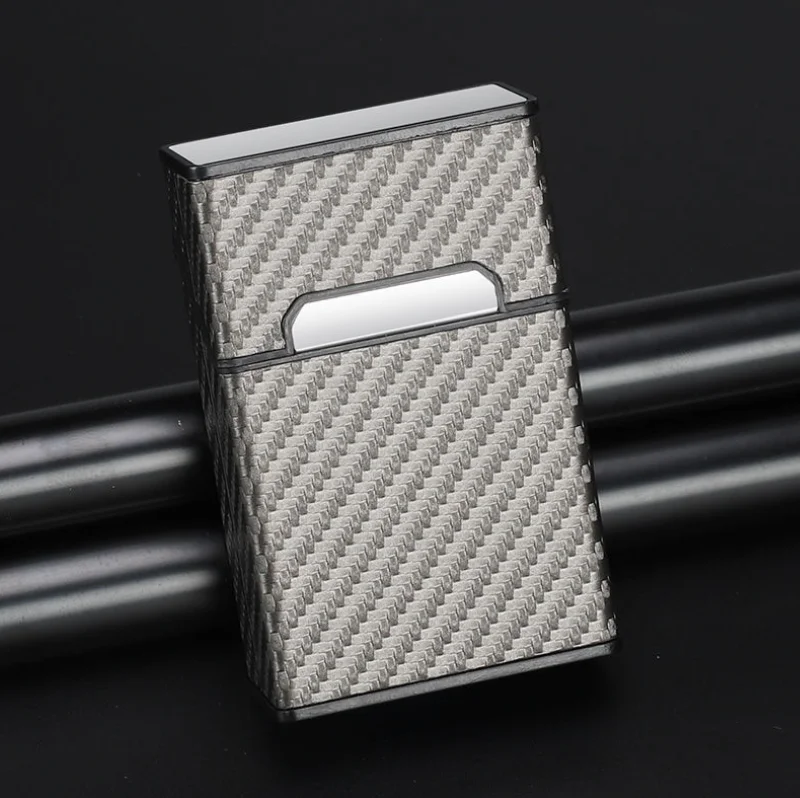 Cigarette Case Fashion Pattern 20pcs Capacity Alloy Portable Leather Cigarette Storage Case Wholesale men Plastic Cigarette Box