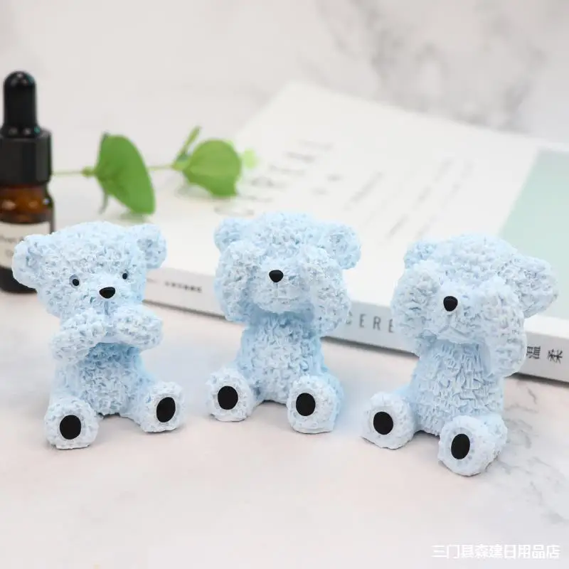 Factory 3D DIY Handmade Cute Bear Ice Ball Cube Candle Mousse Cake Silicone Mold