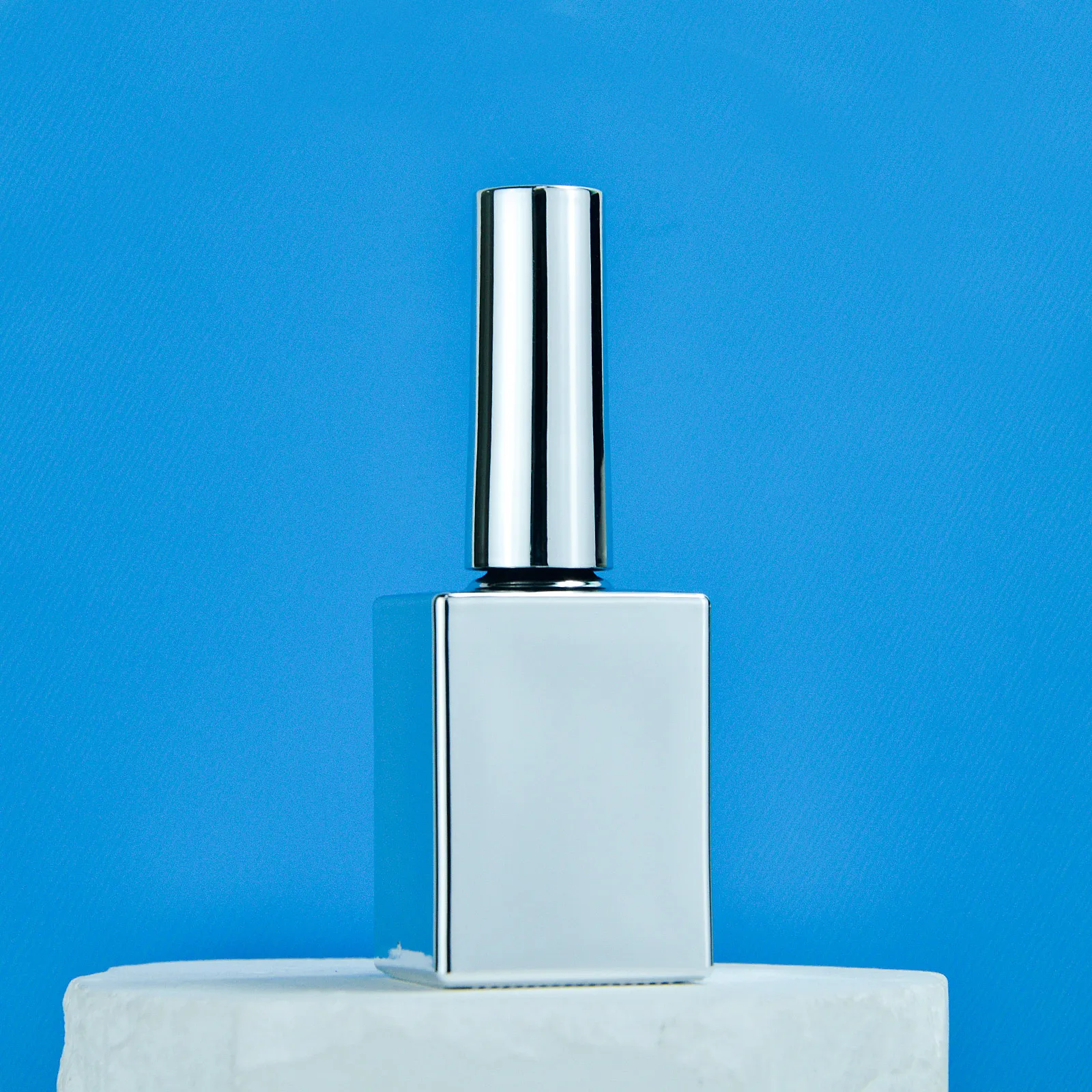 Factory OEM Custom Empty Uv Gel Nail Polish Glass Bottle With Cap Flat Dupont Brush Guangzhou Electroplate Plating Silver Bottle