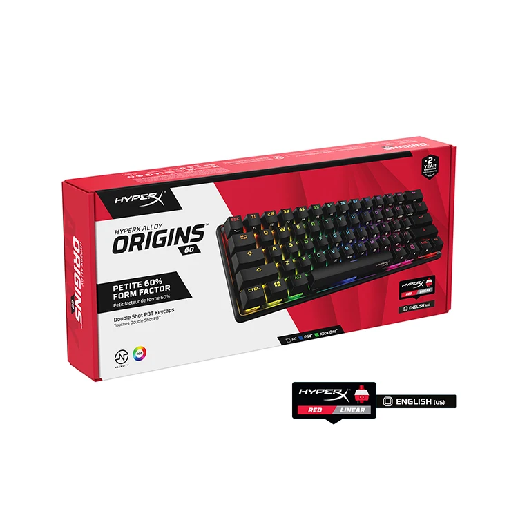 Hyper X Alloy Origins 60 Colorful RGB Backlit Wired Keyboard Gaming Mechanical Keyboard 61 Keys