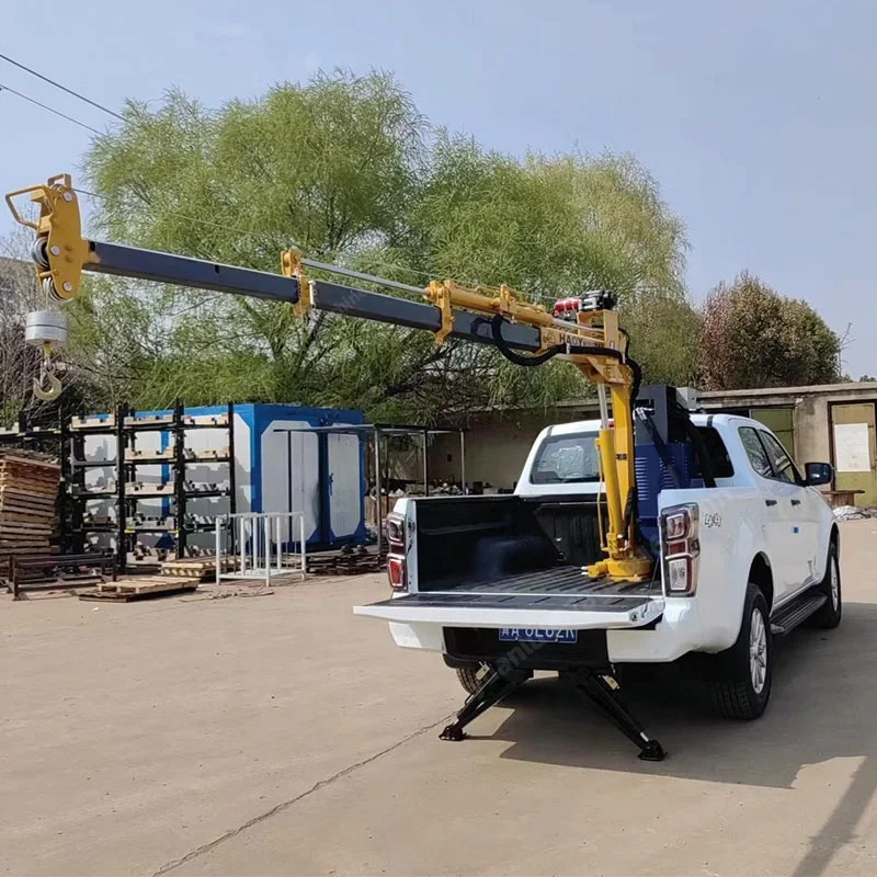 China HAOY Cranes Supplier 800Kg 1300Kg 1800Kg Mini Crane 3/4/5 Folding Booms Pickup Crane For Sales Truck