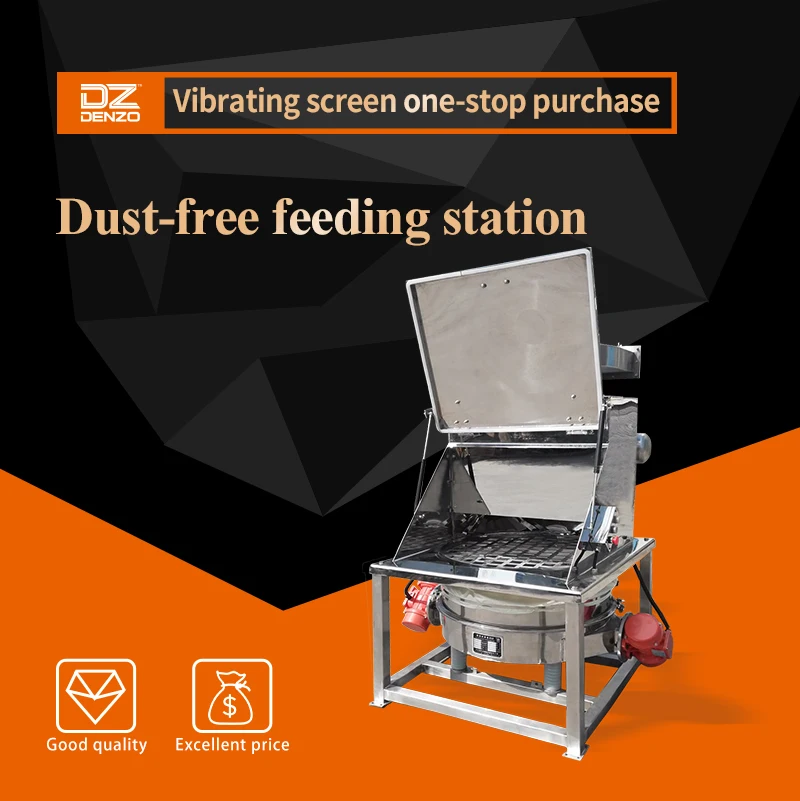 Food materials package unloading and screening widely-used big bag dumping station