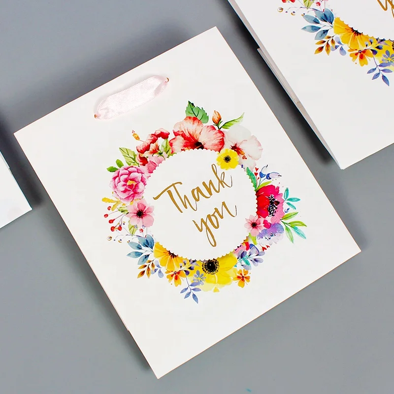 New boutique handbag bronzing craft gift bag  high-grade fancy white paper card fancy paper gift bag