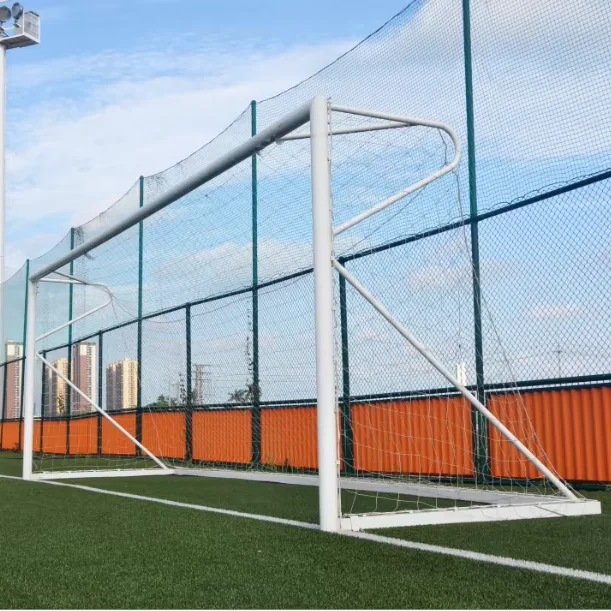 Mobile aluminum football goals soccer goal gate with wheels LYM-732A  R shape backstay