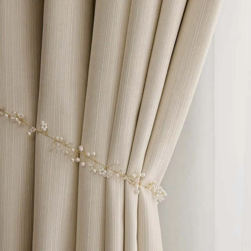 Luxury Design Solid Color Dest Curtain Fabric Black Out Curtain Living Room