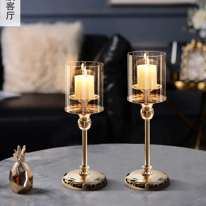 Light Luxury Gold Nordic Candlestick Decoration Romantic Candlelight Dinner Wedding Decoration Candle Holder
