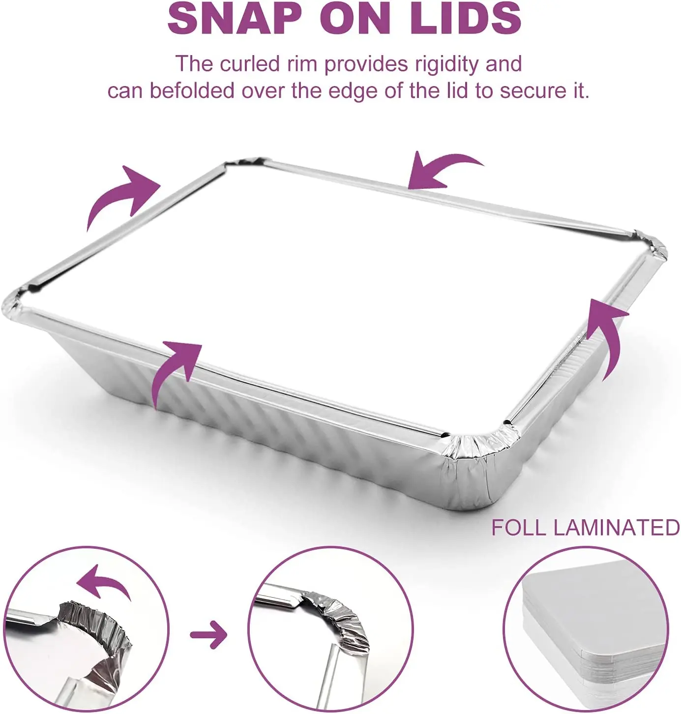 Wholesale Food Packaging Aluminum Foil Container Disposable Takeaway Aluminum Foil Tray with Lids